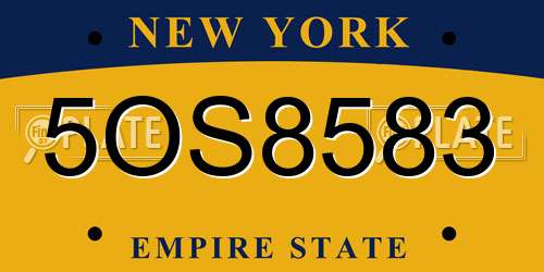 5OS8583 New York License Plate