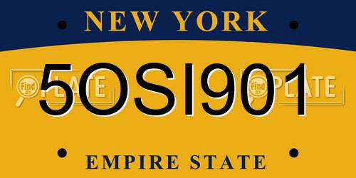 5OSI901 New York License Plate