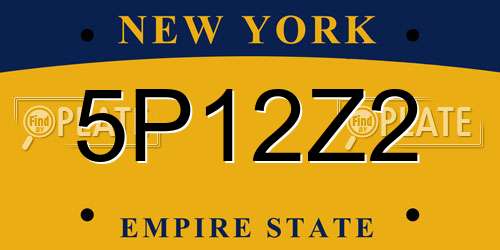 5P12Z2 New York License Plate
