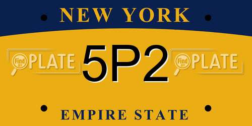 5P2 New York License Plate