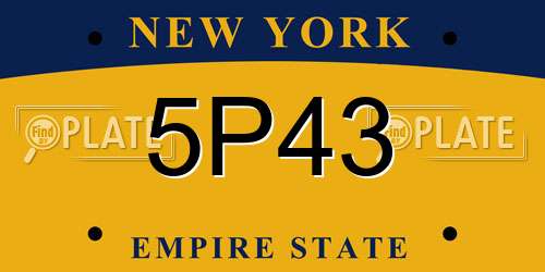 5P43 New York License Plate