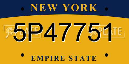 5P47751 New York License Plate