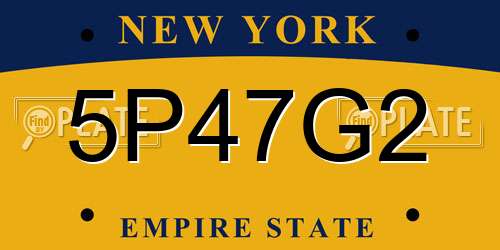 5P47G2 New York License Plate