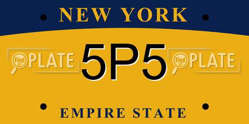 5P5 New York License Plate