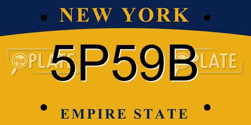 5P59B New York License Plate