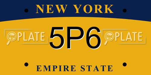 5P6 New York License Plate