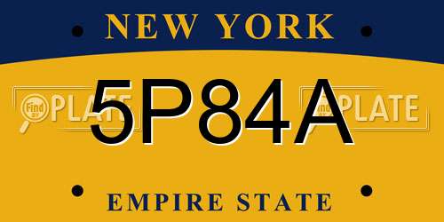 5P84A New York License Plate
