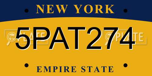 5PAT274 New York License Plate