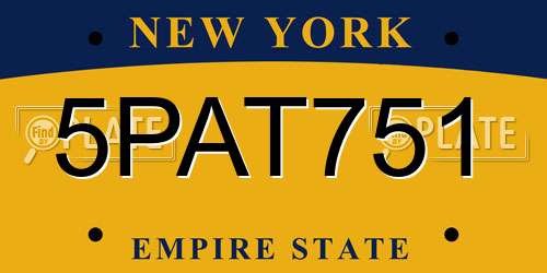 5PAT751 New York License Plate