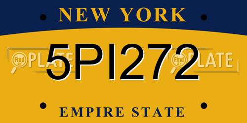 5PI272 New York License Plate