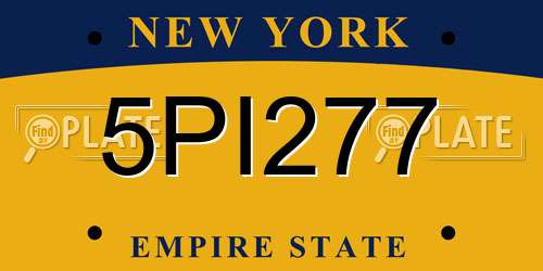 5PI277 New York License Plate
