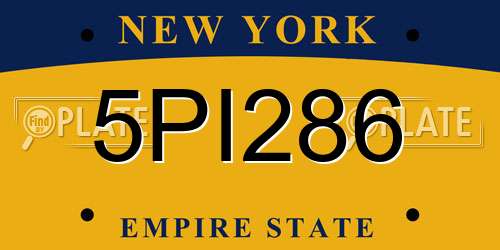 5PI286 New York License Plate
