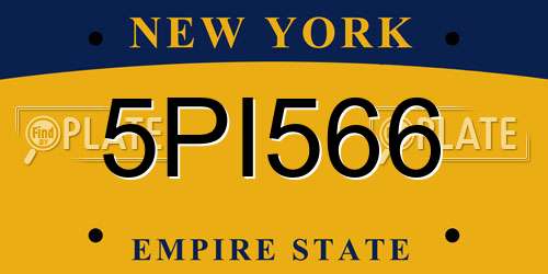 5PI566 New York License Plate