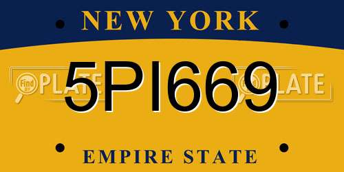 5PI669 New York License Plate