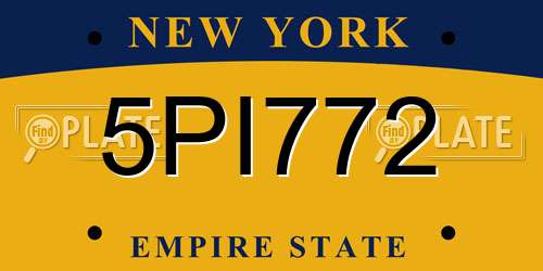 5PI772 New York License Plate