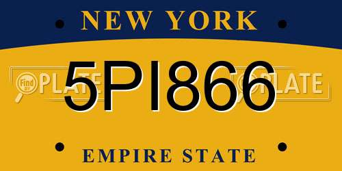 5PI866 New York License Plate