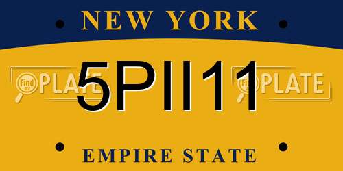 5PII11 New York License Plate