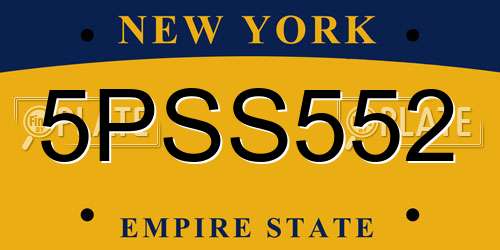 5PSS552 New York License Plate