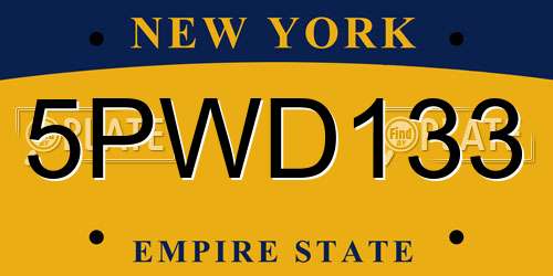 5PWD133 New York License Plate