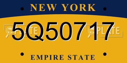 5Q50717 New York License Plate