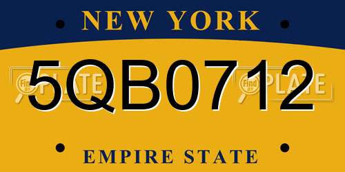 5QB0712 New York License Plate