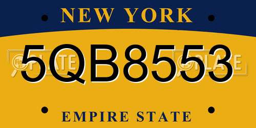 5QB8553 New York License Plate