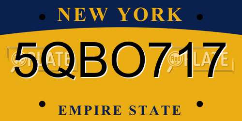 5QBO717 New York License Plate