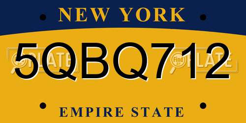 5QBQ712 New York License Plate