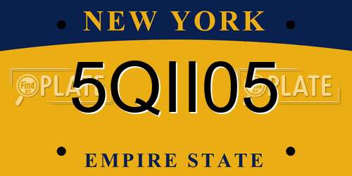 5QII05 New York License Plate
