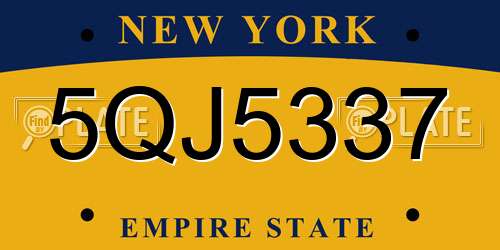 5QJ5337 New York License Plate