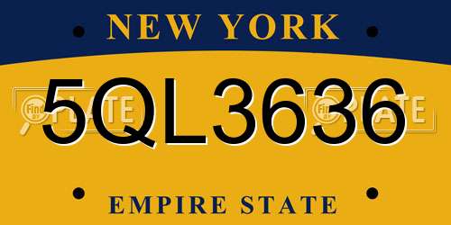 5QL3636 New York License Plate