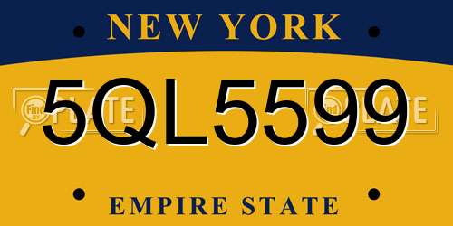 5QL5599 New York License Plate