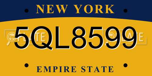 5QL8599 New York License Plate