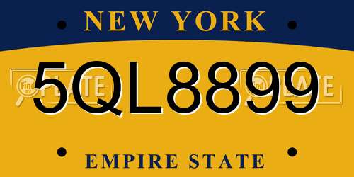5QL8899 New York License Plate