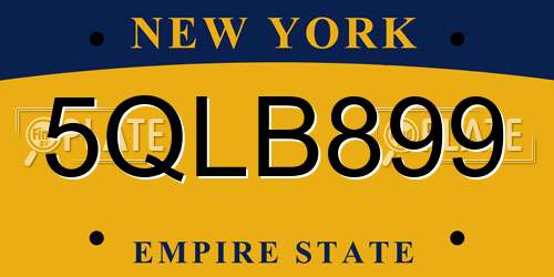 5QLB899 New York License Plate
