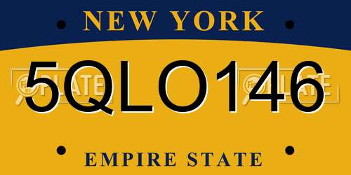 5QLO146 New York License Plate