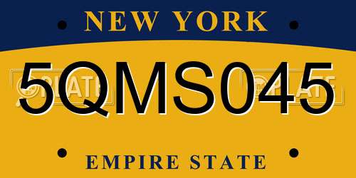 5QMS045 New York License Plate