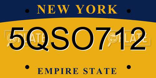 5QSO712 New York License Plate
