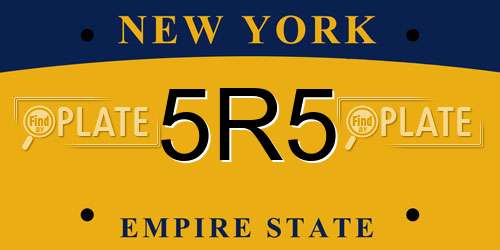 5R5 New York License Plate