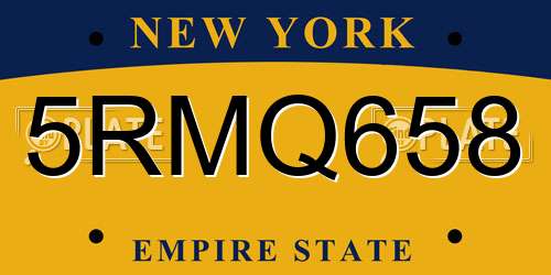 5RMQ658 New York License Plate