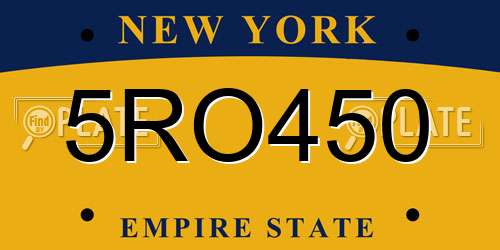 5RO450 New York License Plate