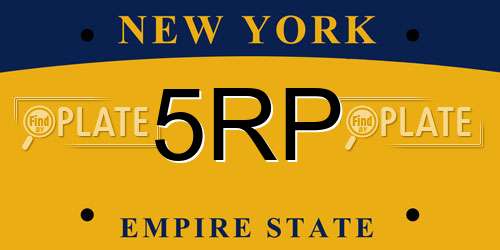 5RP New York License Plate