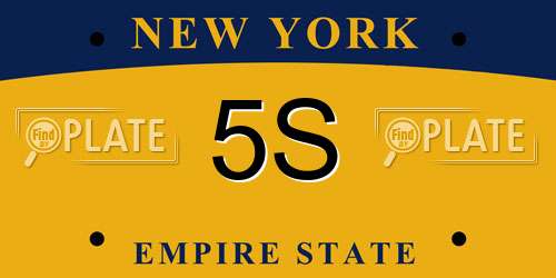 5S New York License Plate