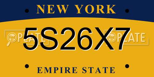 5S26X7 New York License Plate