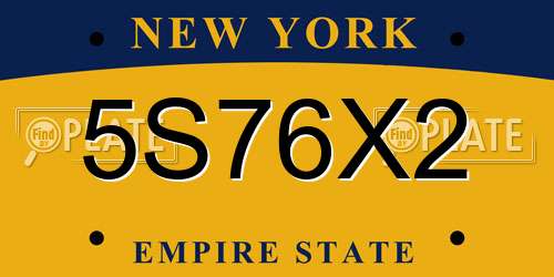 5S76X2 New York License Plate
