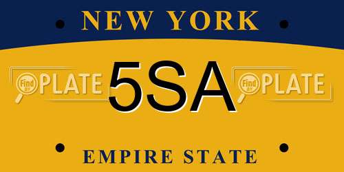 5SA New York License Plate