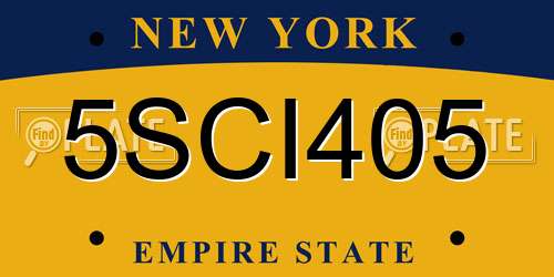 5SCI405 New York License Plate