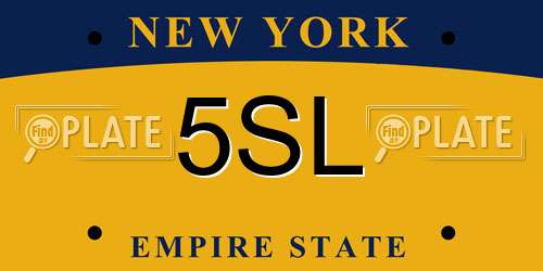 5SL New York License Plate