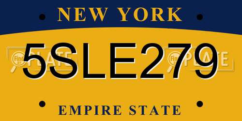 5SLE279 New York License Plate