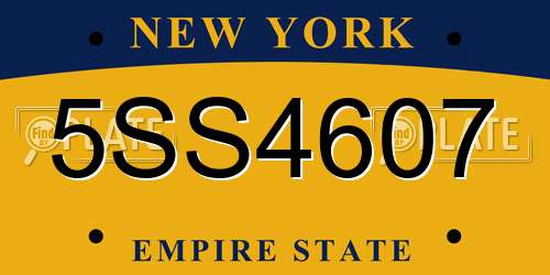 5SS4607 New York License Plate
